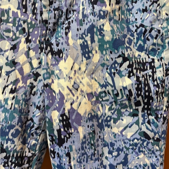 NINE WEST Chrystie Capri blue print pants size 8 women’s - Picture 3 of 10